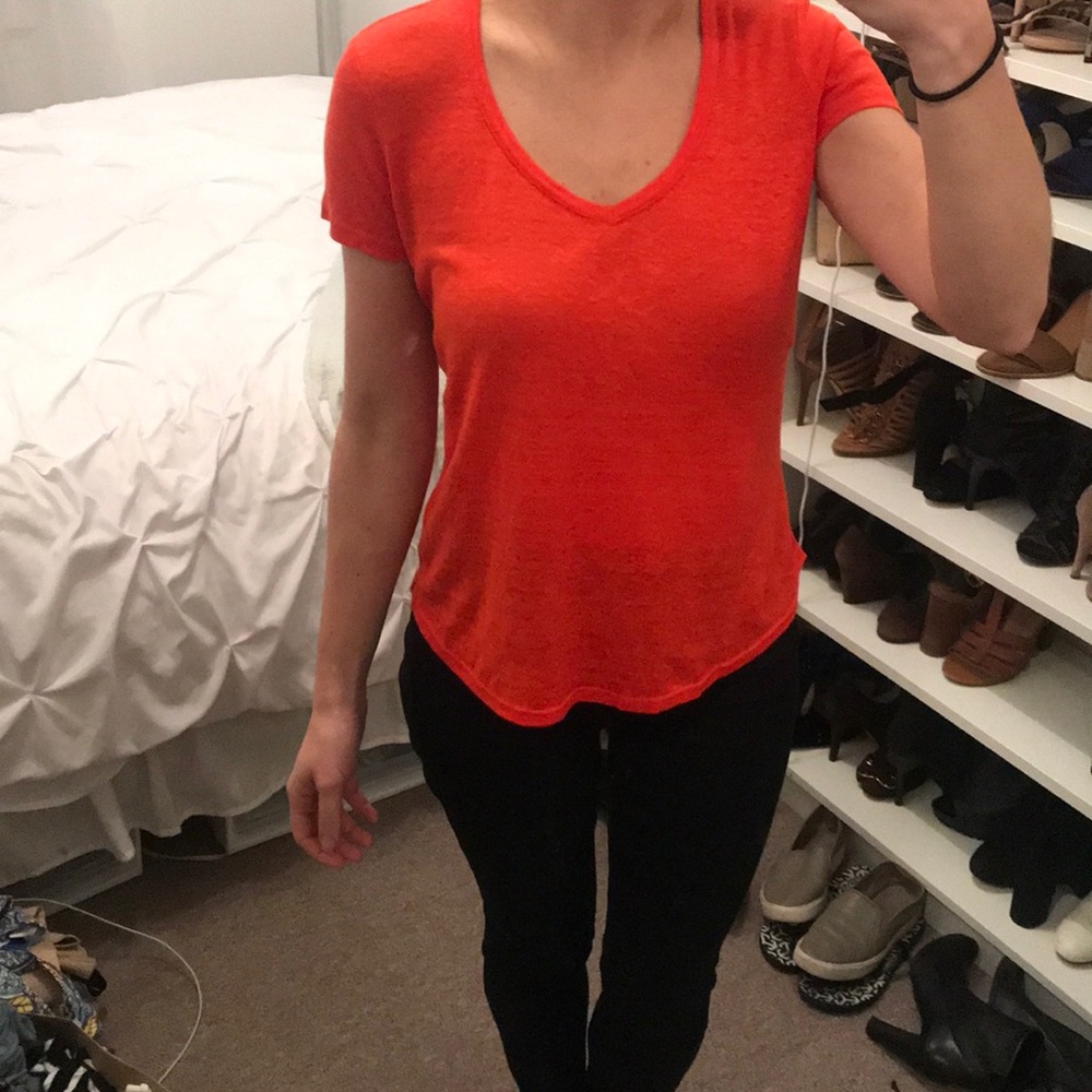 C. Wonder orange linen t-shirt
